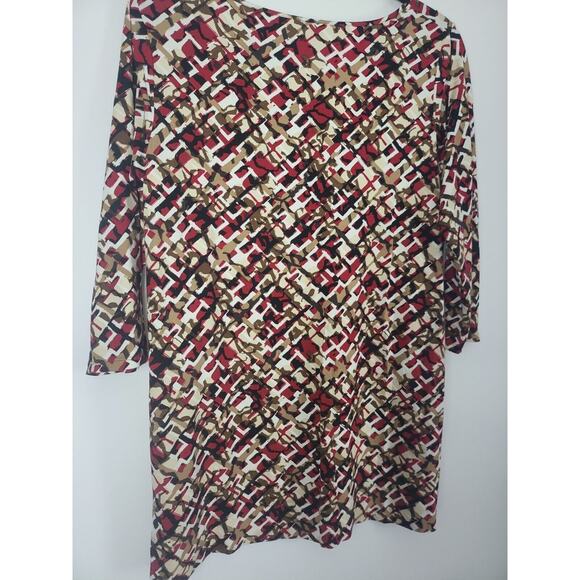 J.Jill Wherever Collection Top M Petite Womens 3/4 Sleeve Multicolor Geometric - Picture 10 of 10